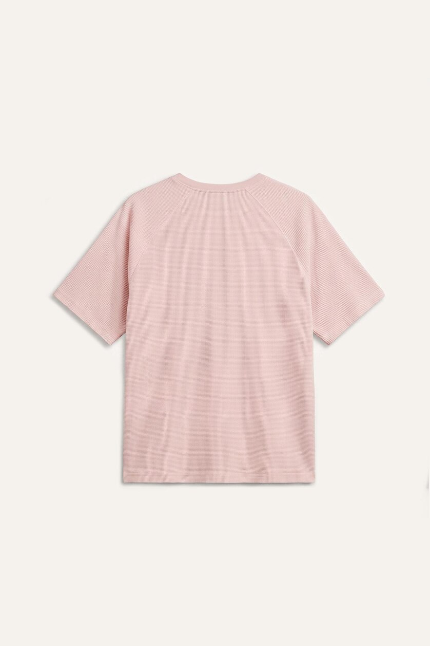Erkek Pembe Boxy Fit Kısa Kollu Tişört
