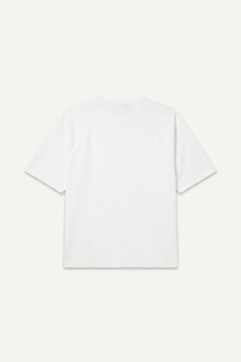 رجال أبيض Boxy Fit Short Sleeve T-Shirt