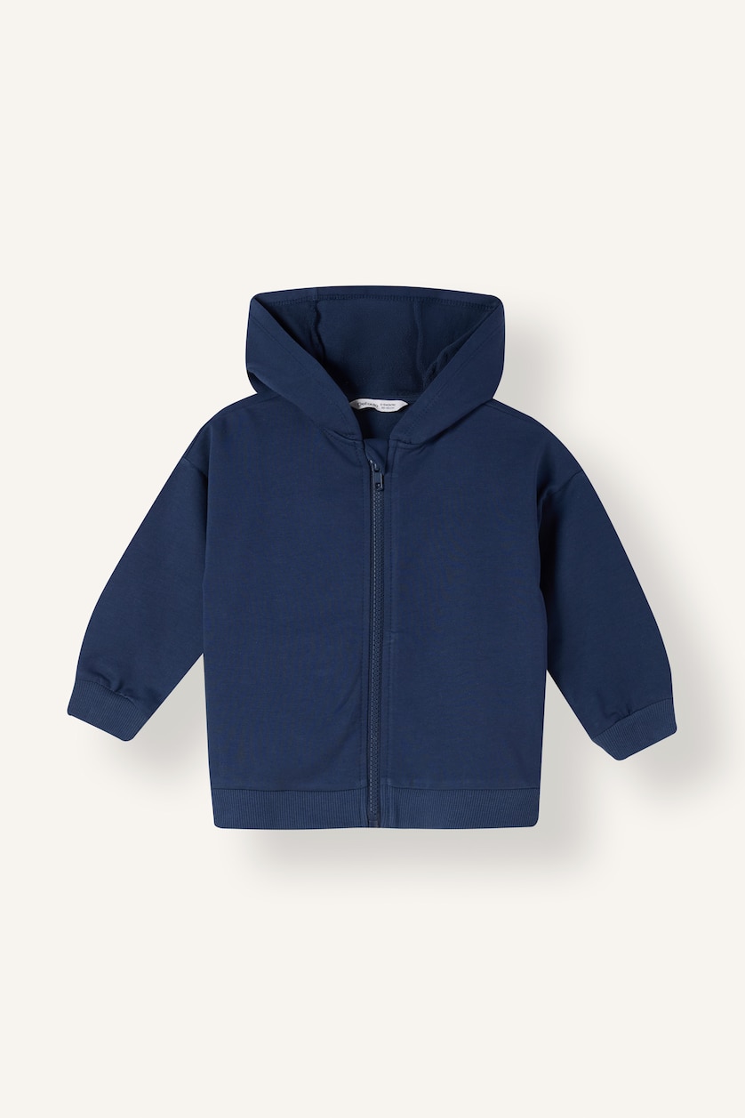 Erkek Bebek Lacivert Kapüşonlu Sweatshirt Hırka Erkek Bebek