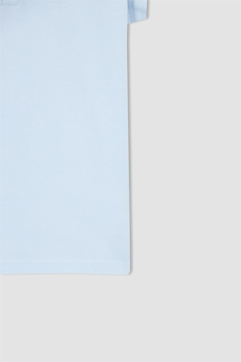 Девочки и подростки Светло-синий Футболка-поло из хлопка для девочек, Школьная коллекция