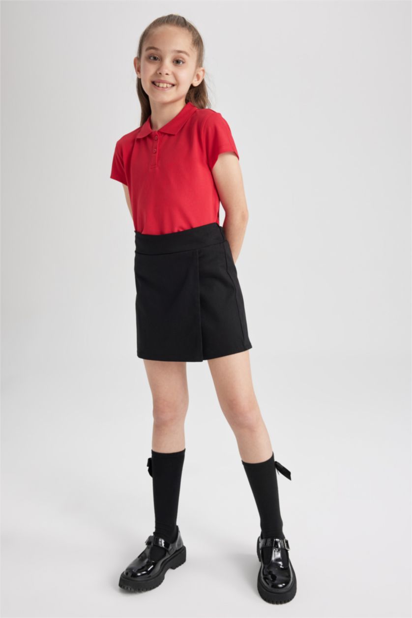 GIRLS & TEENS Red Girl April 23 Cotton Short Sleeve Polo T-Shirt