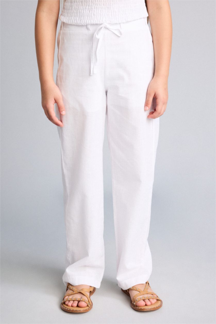 Young Girls - Teen Girls White Poplin Trousers