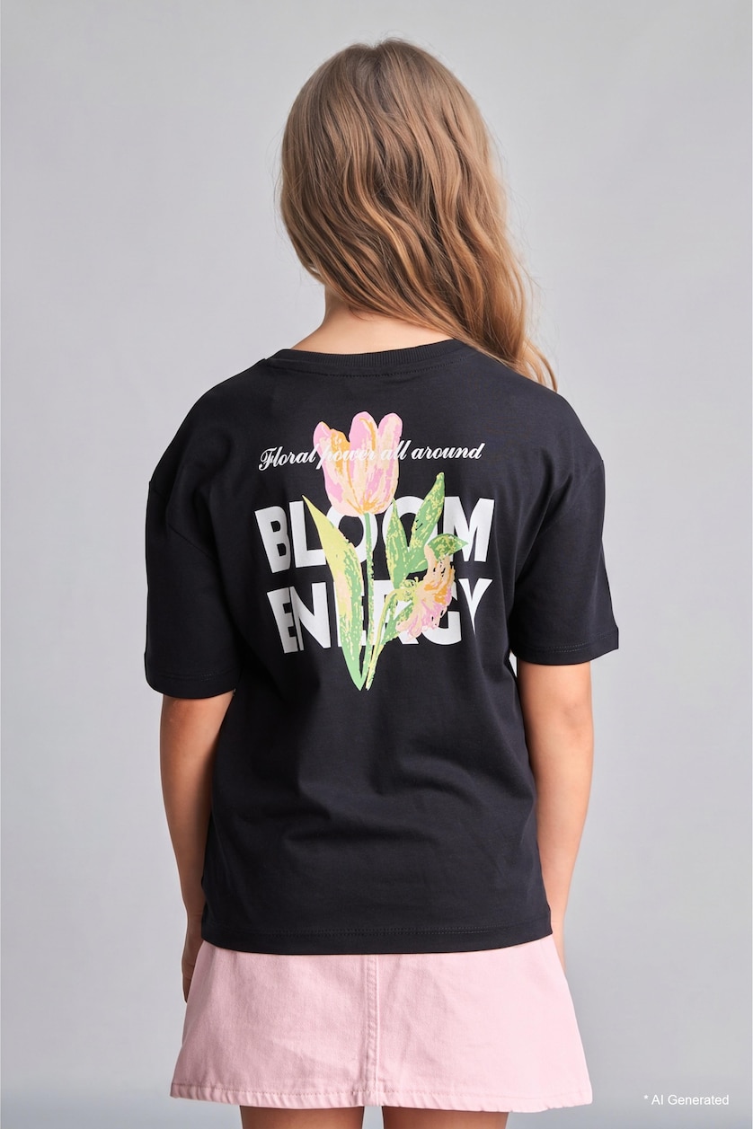 Girls & Teens Anthracite Girl Short Sleeve T-Shirt