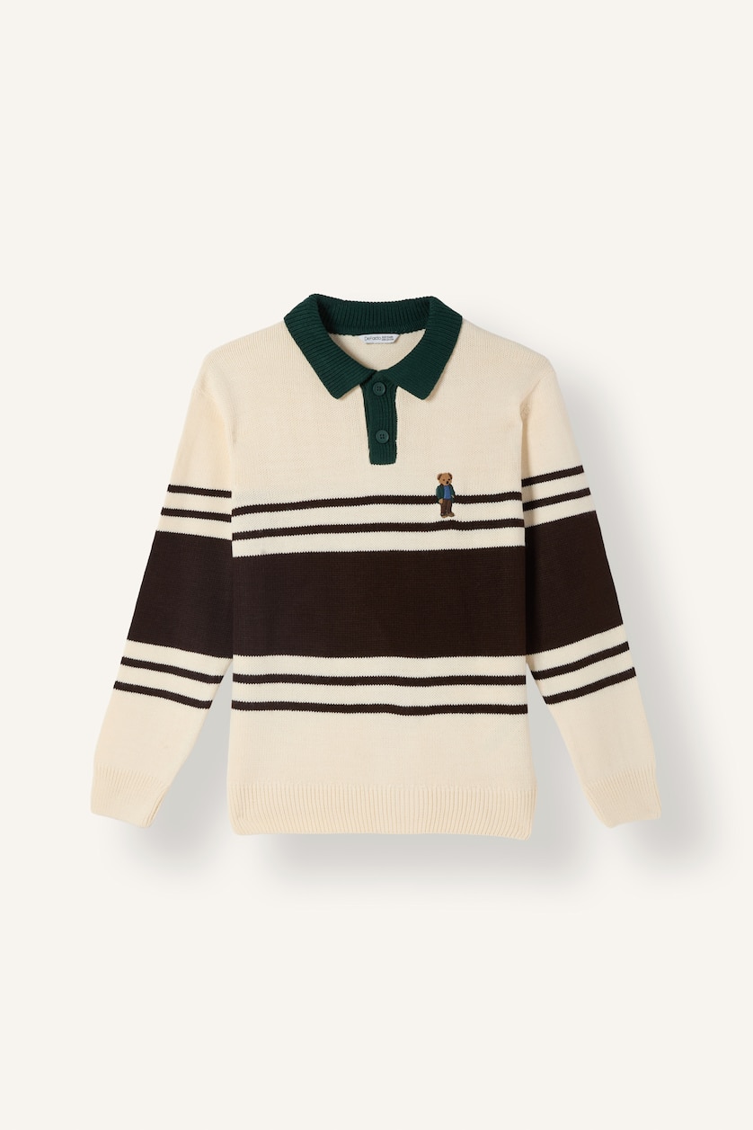 Young Boys - Teen Boys Stone Boy Oversize Fit Polo Collar Pullover