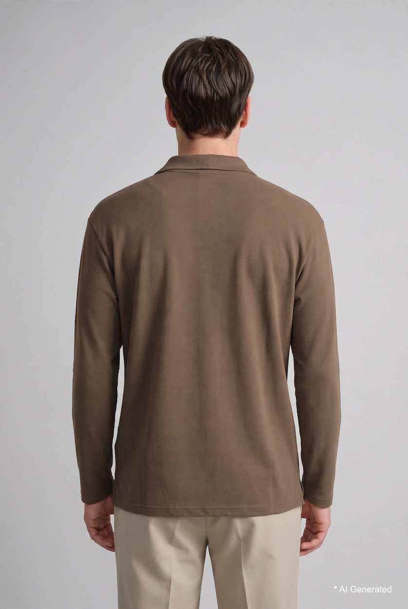 Man Khaki Regular Fit Sweatshirt