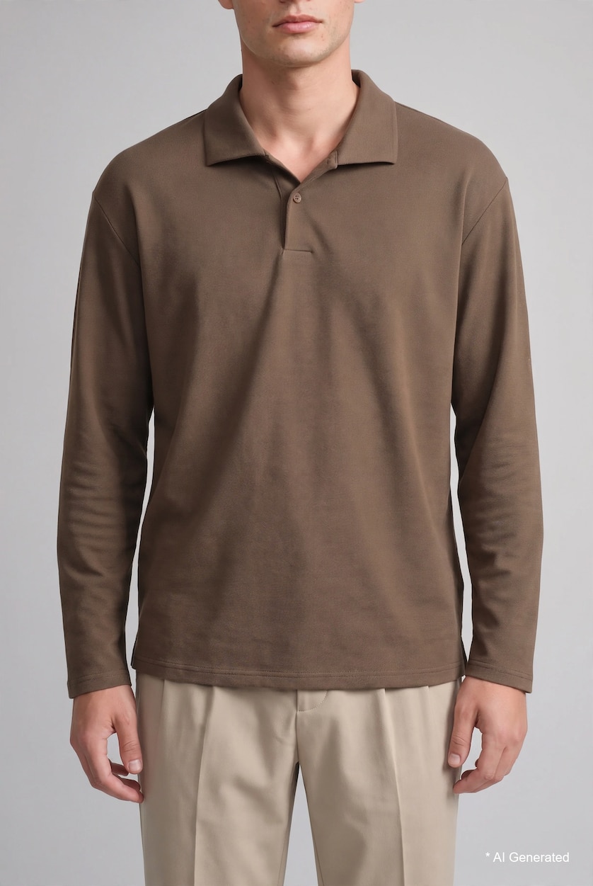 Man Khaki Regular Fit Sweatshirt