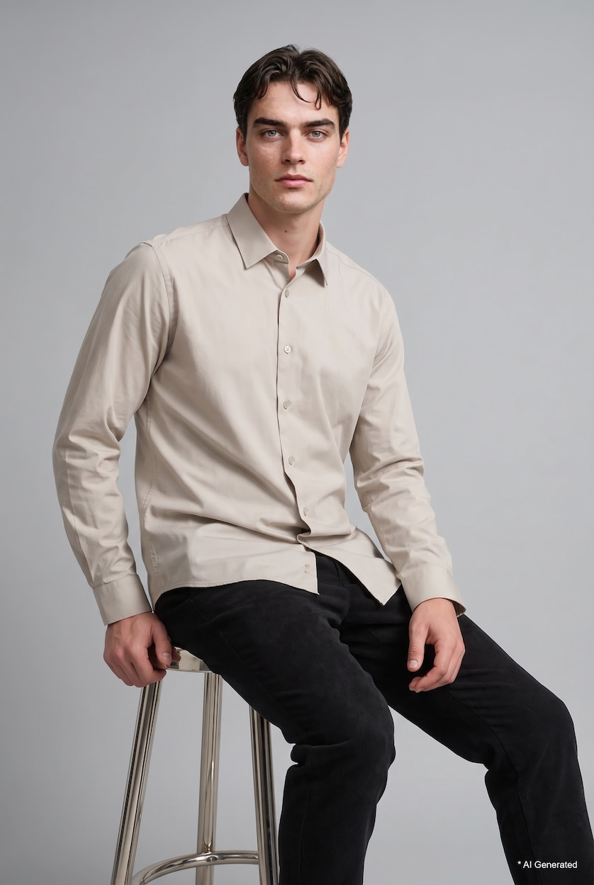 MAN Stone Regular Fit Cotton Long Sleeve Shirt