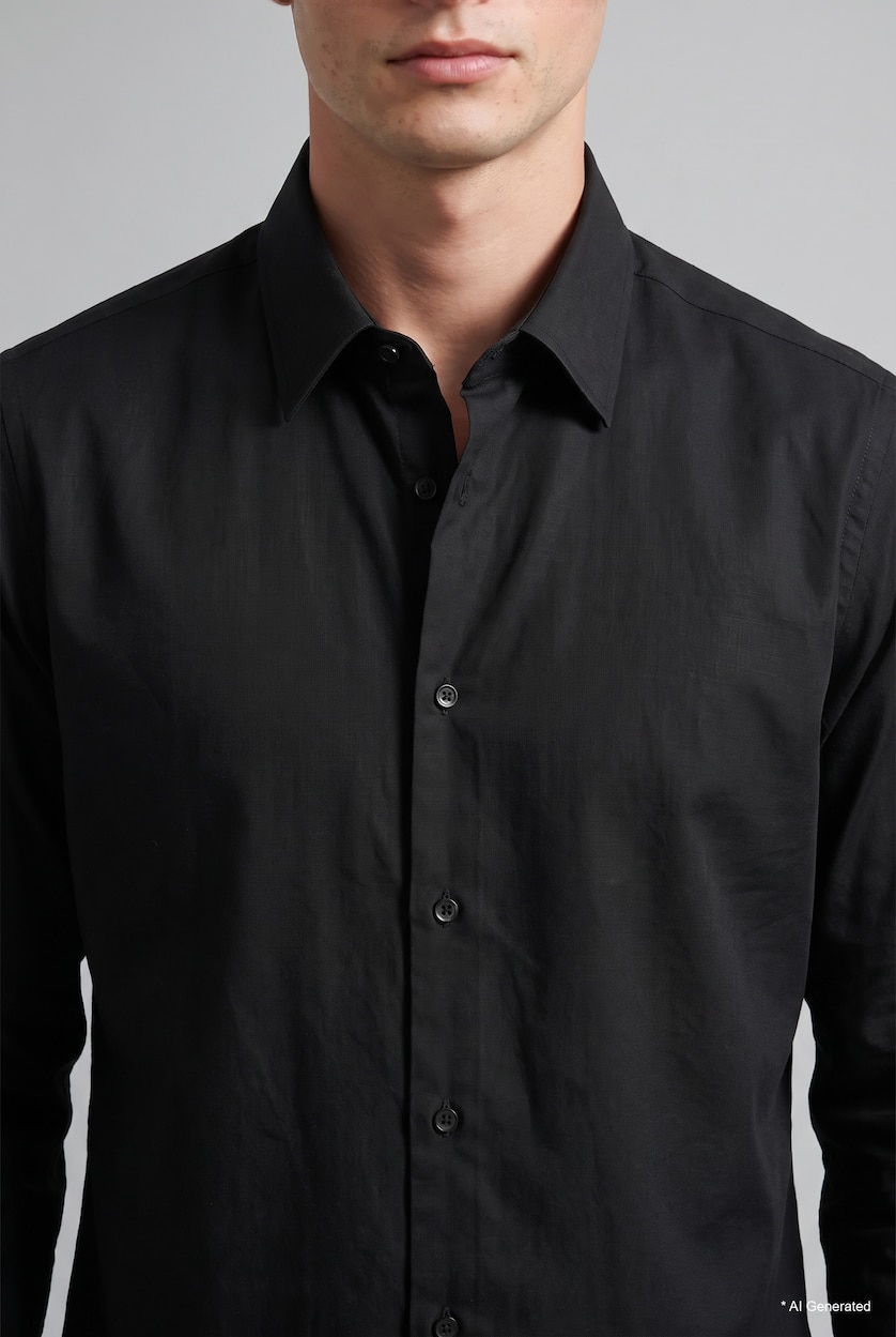 رجالي أخضر غامق Regular Fit Cotton Long Sleeve Shirt