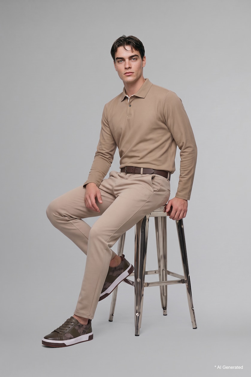 Men Light Brown Regular Fit Sweatshirt