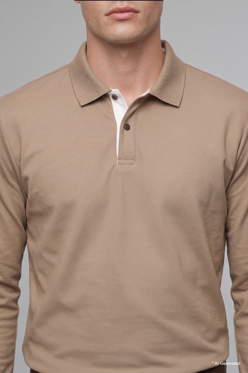 Men Light Brown Regular Fit Sweatshirt