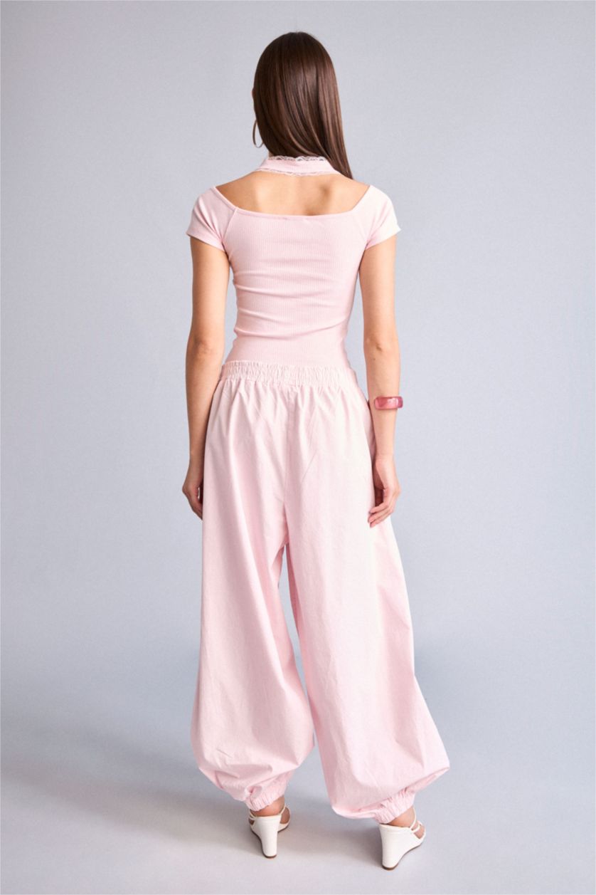 Women Pink Normal Waist Balloon Fit Trousers