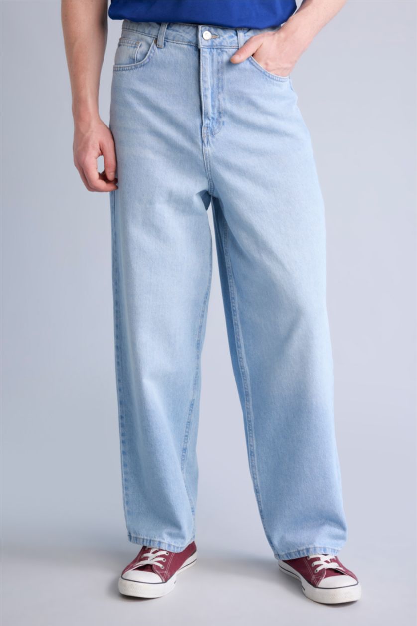 Men Light Blue Trousers