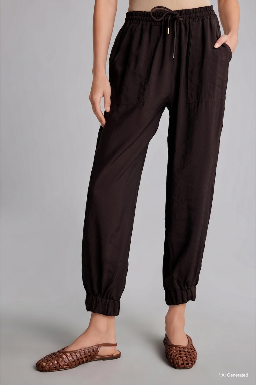 Kadın Kahve Jogger Fit Modal Pantolon