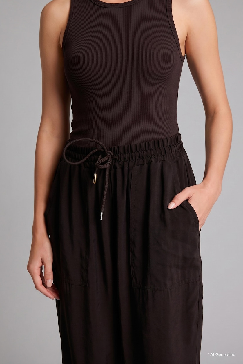 Kadın Kahve Jogger Fit Modal Pantolon