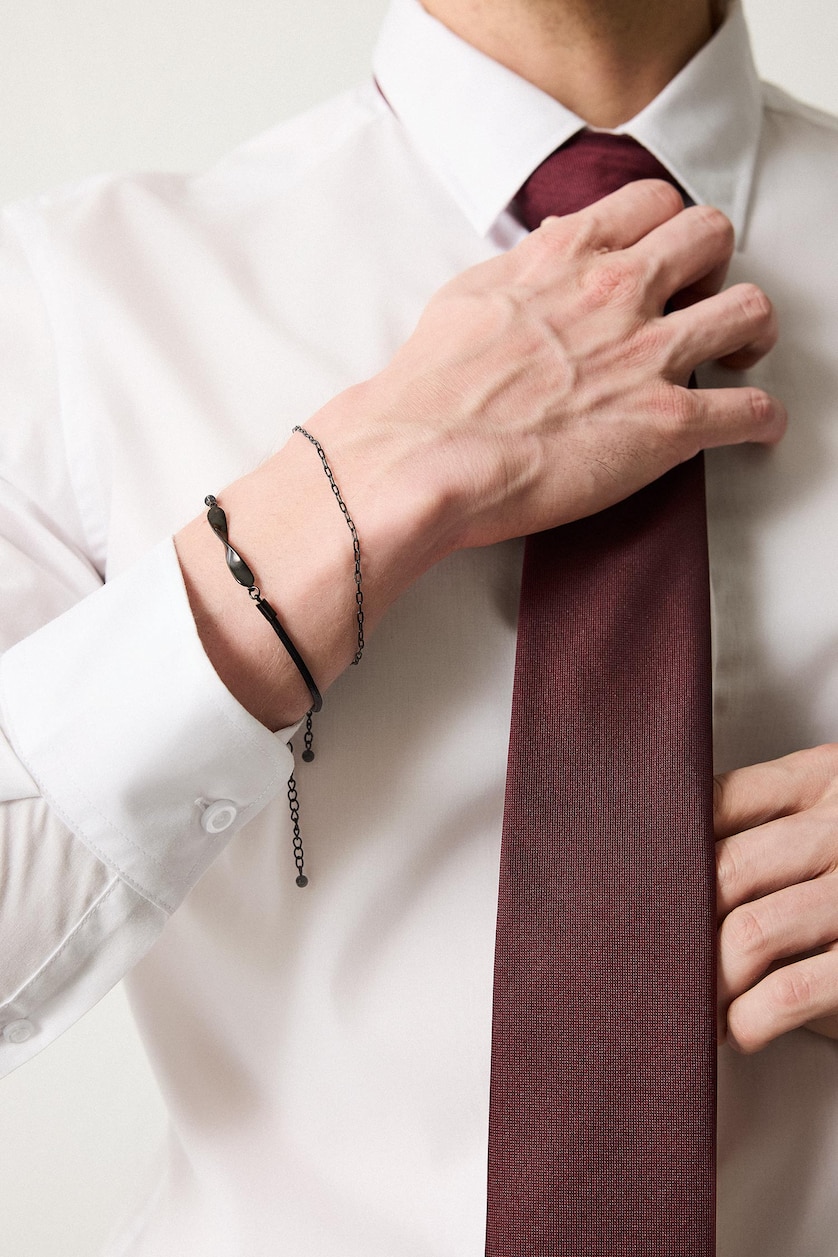 Men Black Man Stainless Steel Black Bracelet