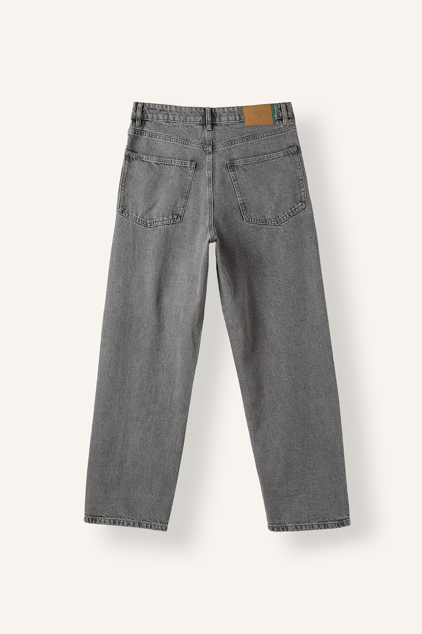 رجال رمادي Baggy Fit Regular Waist Wide Leg Jeans