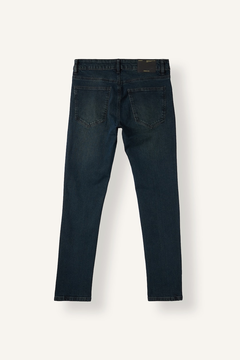 رجال أسود أزرق Slim Fit Regular Waist Narrow Leg Jeans