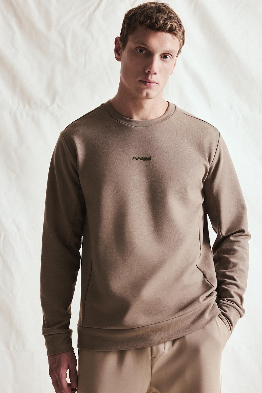 MESHKUJ Khaki Standard Fit Sweatshirt
