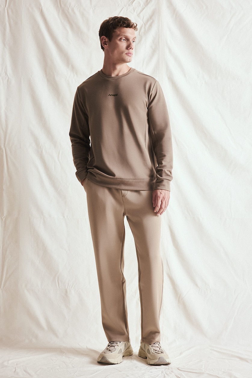 MESHKUJ Khaki Standard Fit Sweatshirt