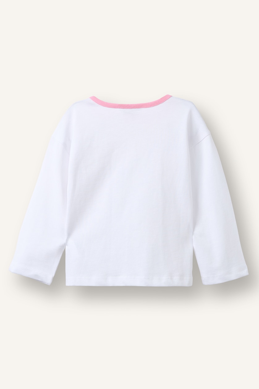 BABY GIRL White Baby Girl Regular Fit Printed Crew Neck Long Sleeve T-Shirt