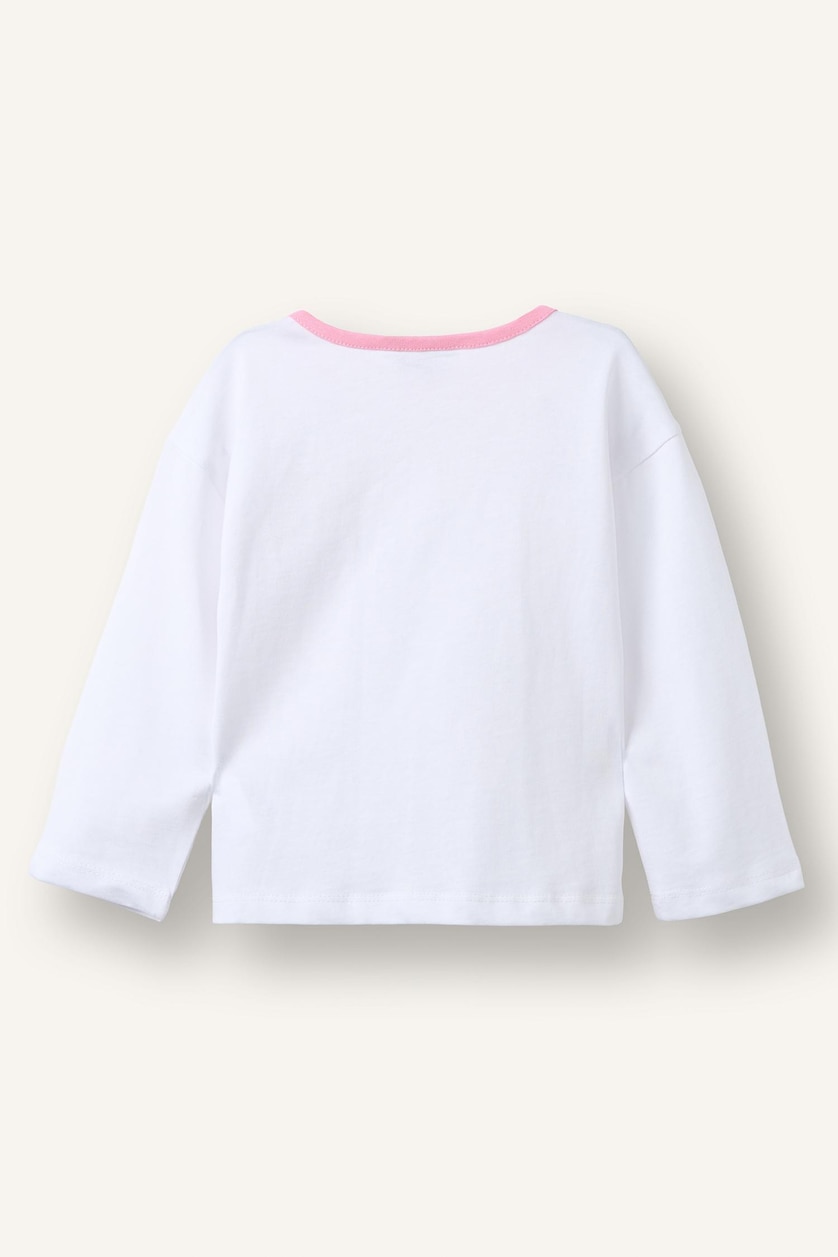 Baby Girls White Baby Girl Regular Fit Printed Crew Neck Long Sleeve T-Shirt