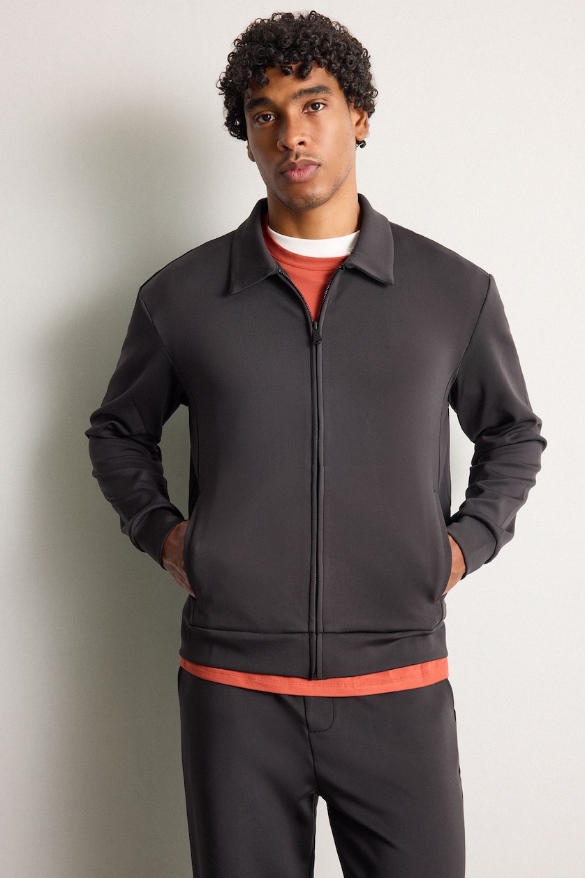 رجال أسود Standard Fit Cardigan