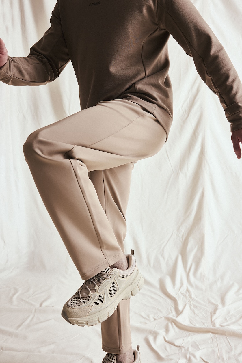 MAN Brown Standard Fit Scuba Fabric Jogger