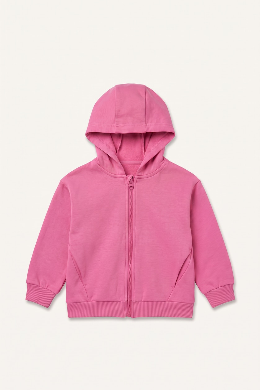 Baby Girls Pink Regular Fit Hooded Cardigan