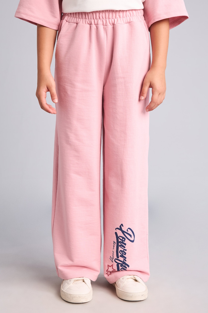 Young Girls - Teen Girls White Girl 2 piece Regular Fit Printed T-shirt Sweatpants Set