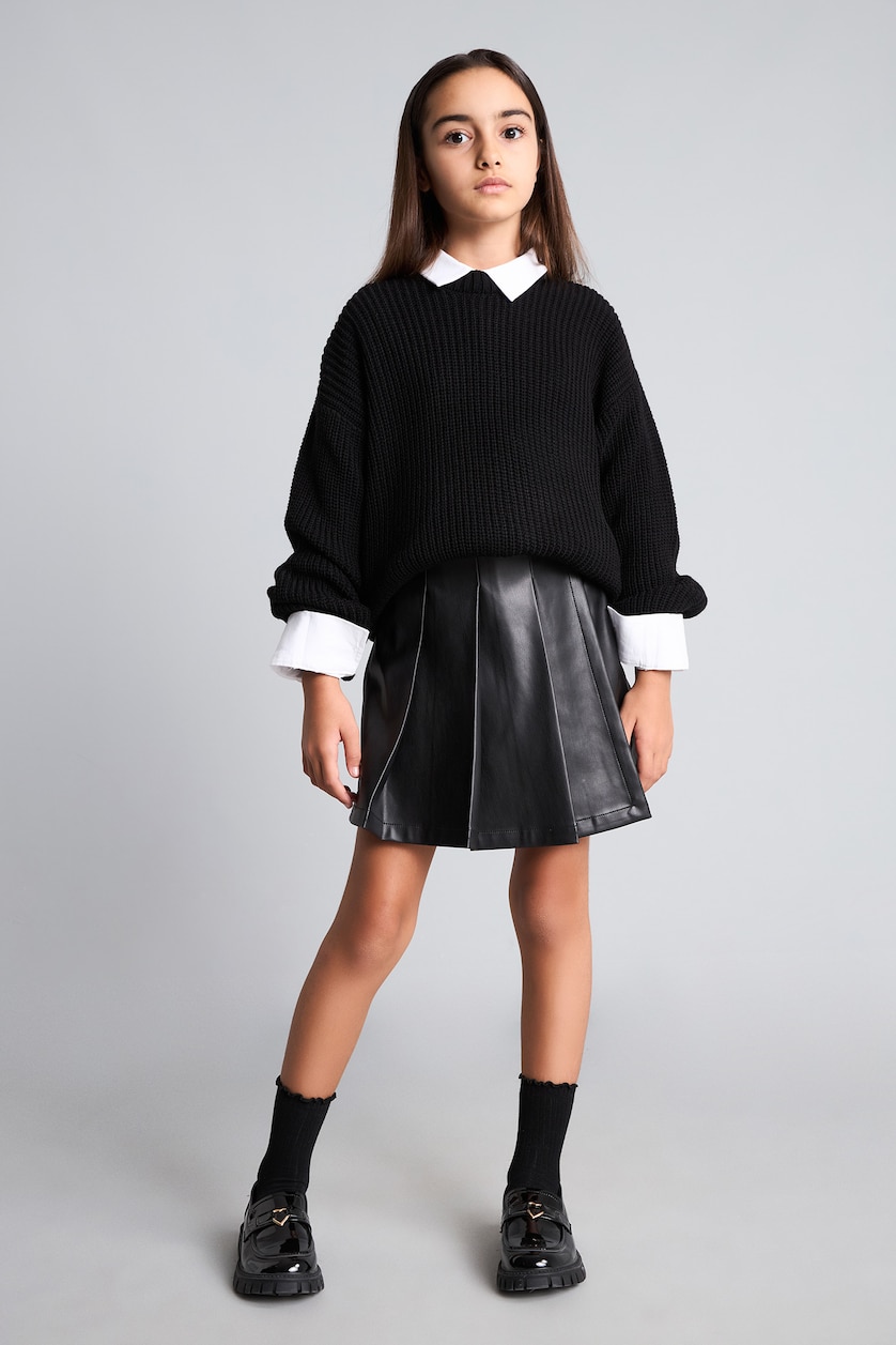 Young Girls - Teen Girls Black Girl Regular Fit Crew Neck Pullover