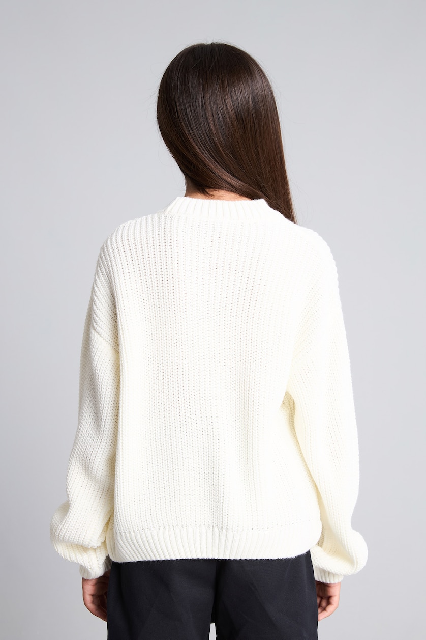 Young Girls - Teen Girls White Girl Regular Fit Crew Neck Pullover