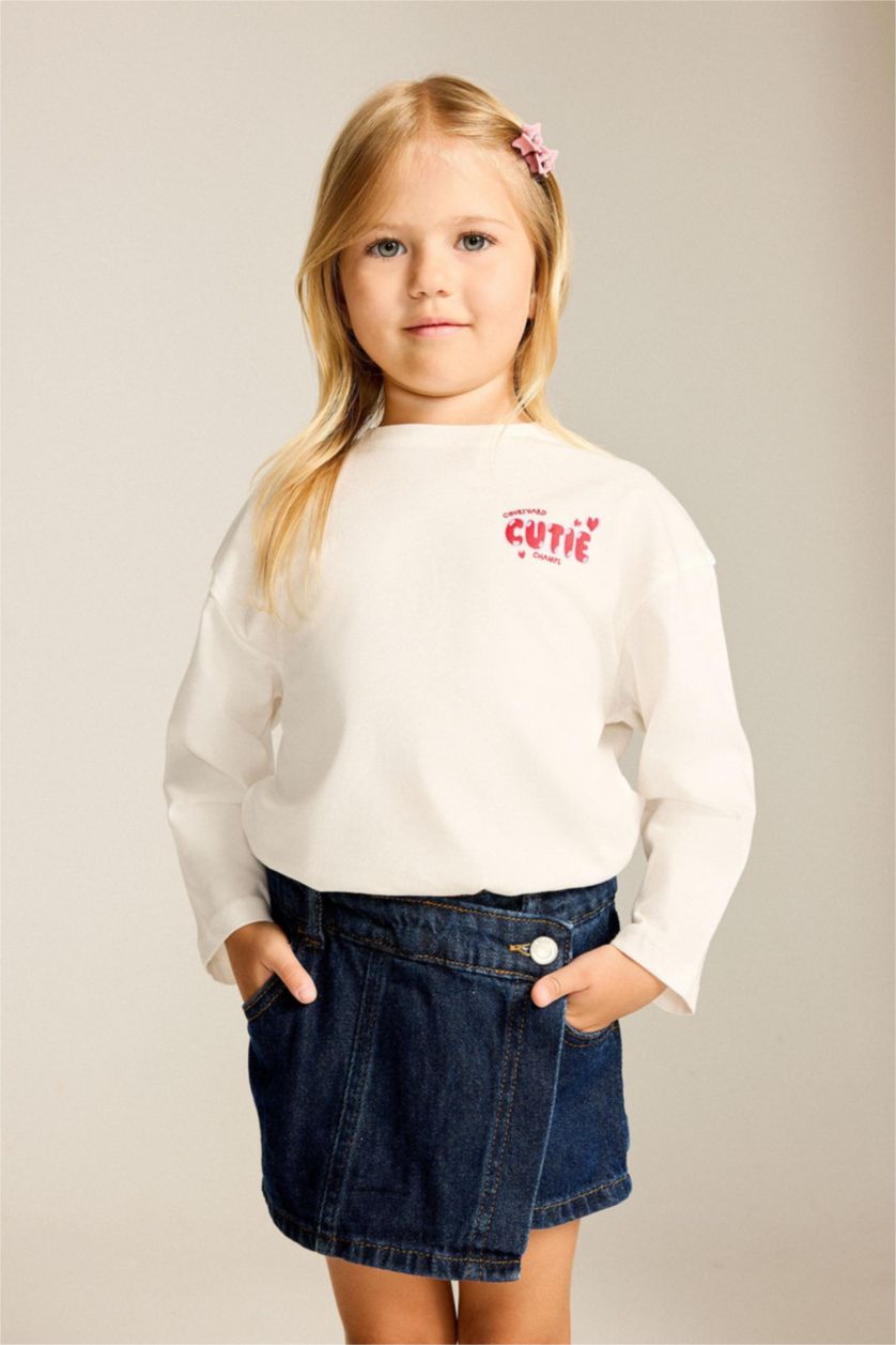 طفلة صغيرة أزرق غامق Baby Girl 100% Cotton Denim Shorts