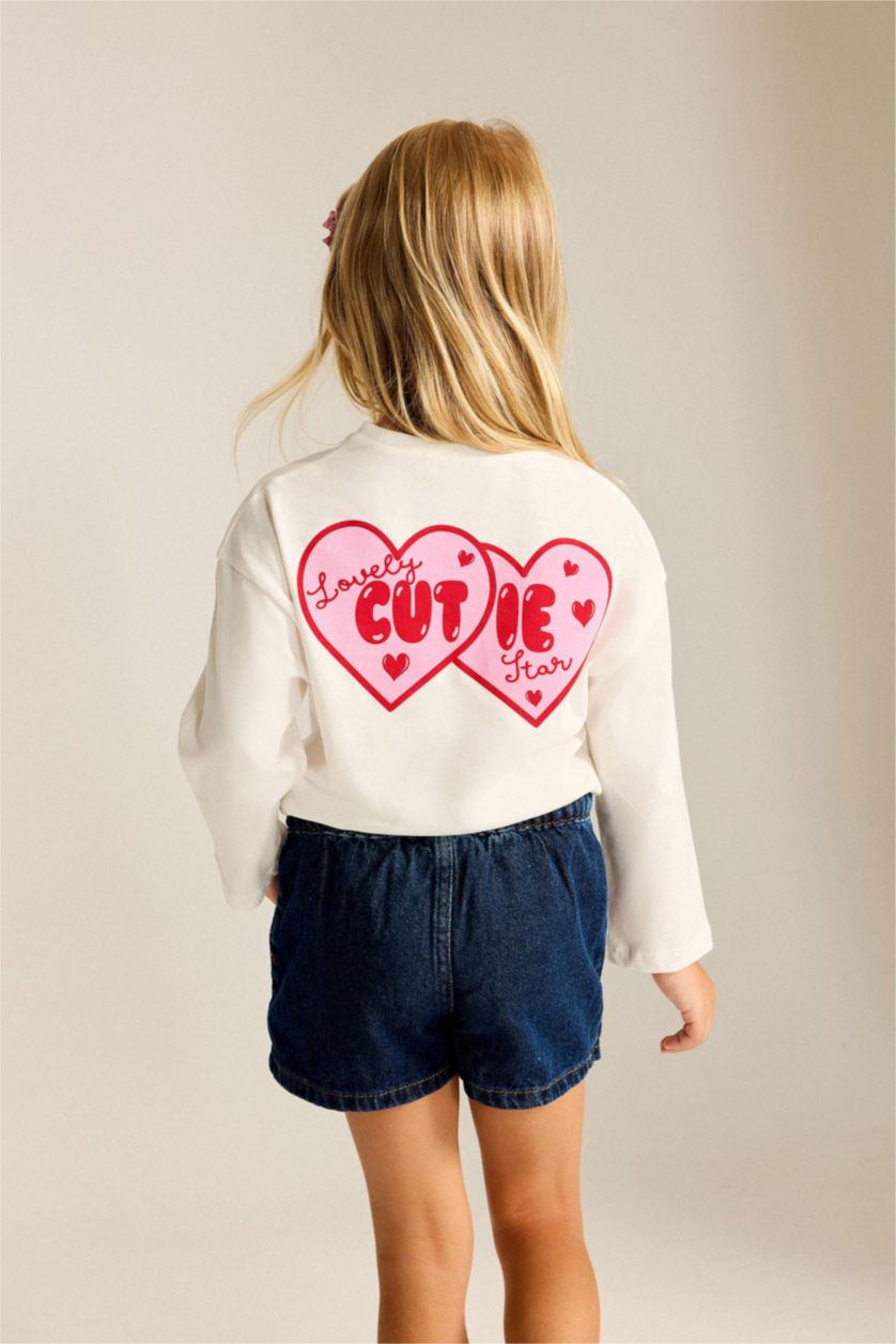 طفلة صغيرة أزرق غامق Baby Girl 100% Cotton Denim Shorts