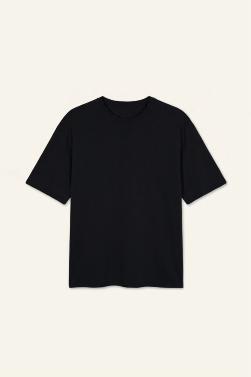 Men Black Relax Fit Short Sleeve T-Shirt