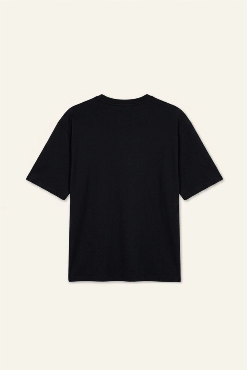 Men Black Relax Fit Short Sleeve T-Shirt