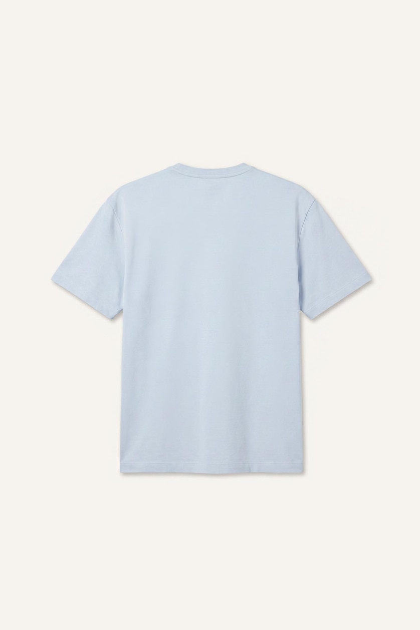 Men Light Blue Regular Fit Pique Short Sleeve T-Shirt