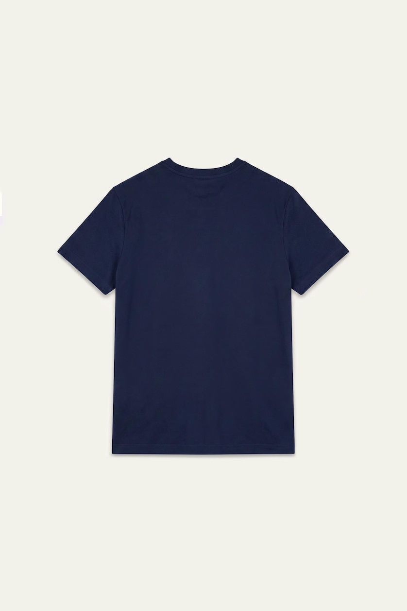 Man Indigo Melange Regular Fit Crew Neck Pique Basic T-shirt