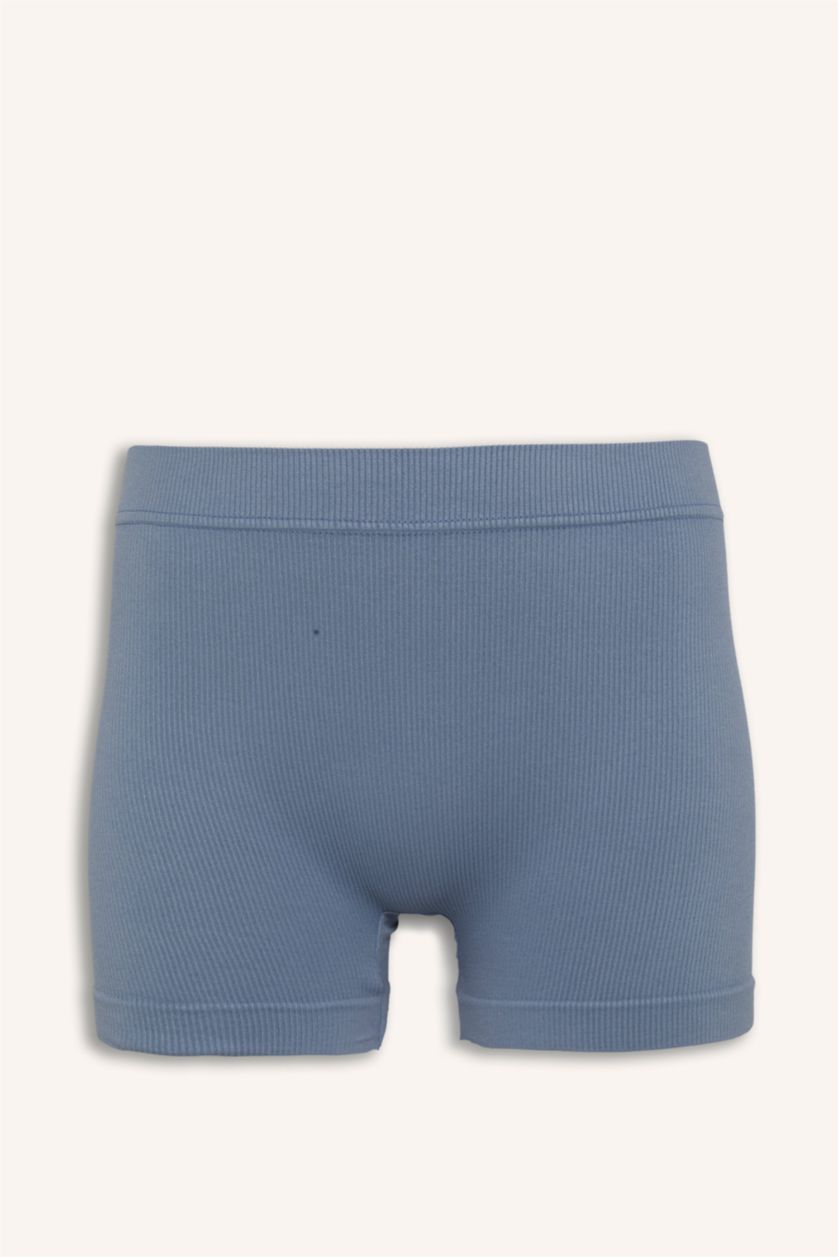 Kadın Açık Mavi Fitilli Elastik Bel Seamless Boxer