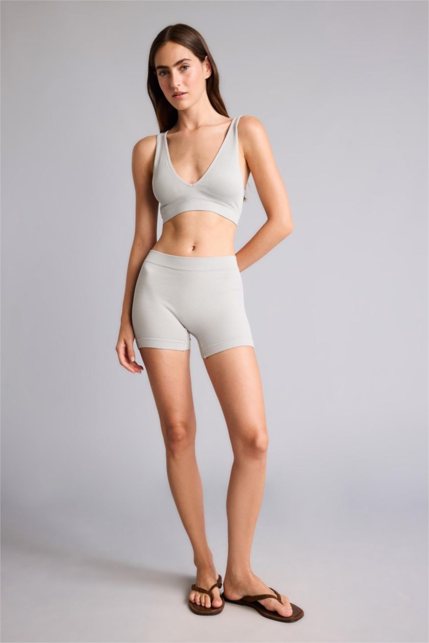 نساء رمادي Elastic Waist Seamless Boxer