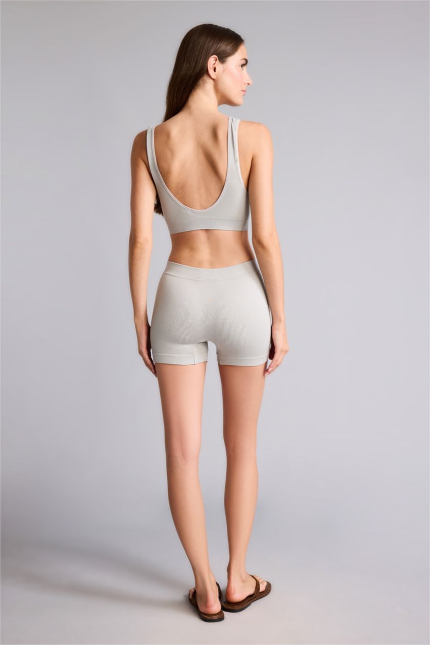 نساء رمادي Elastic Waist Seamless Boxer