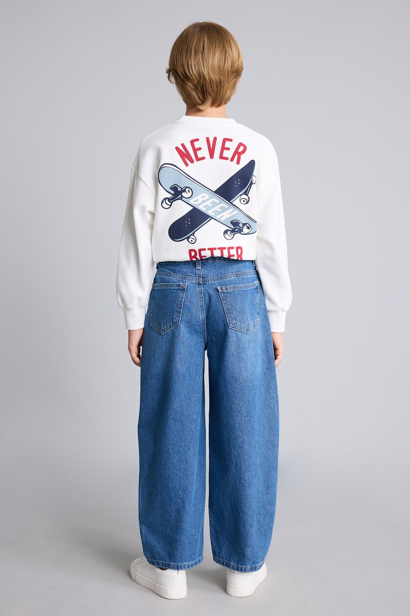 GARÇONS Bleu Jean Coupe barrel à taille élastique pour garçon