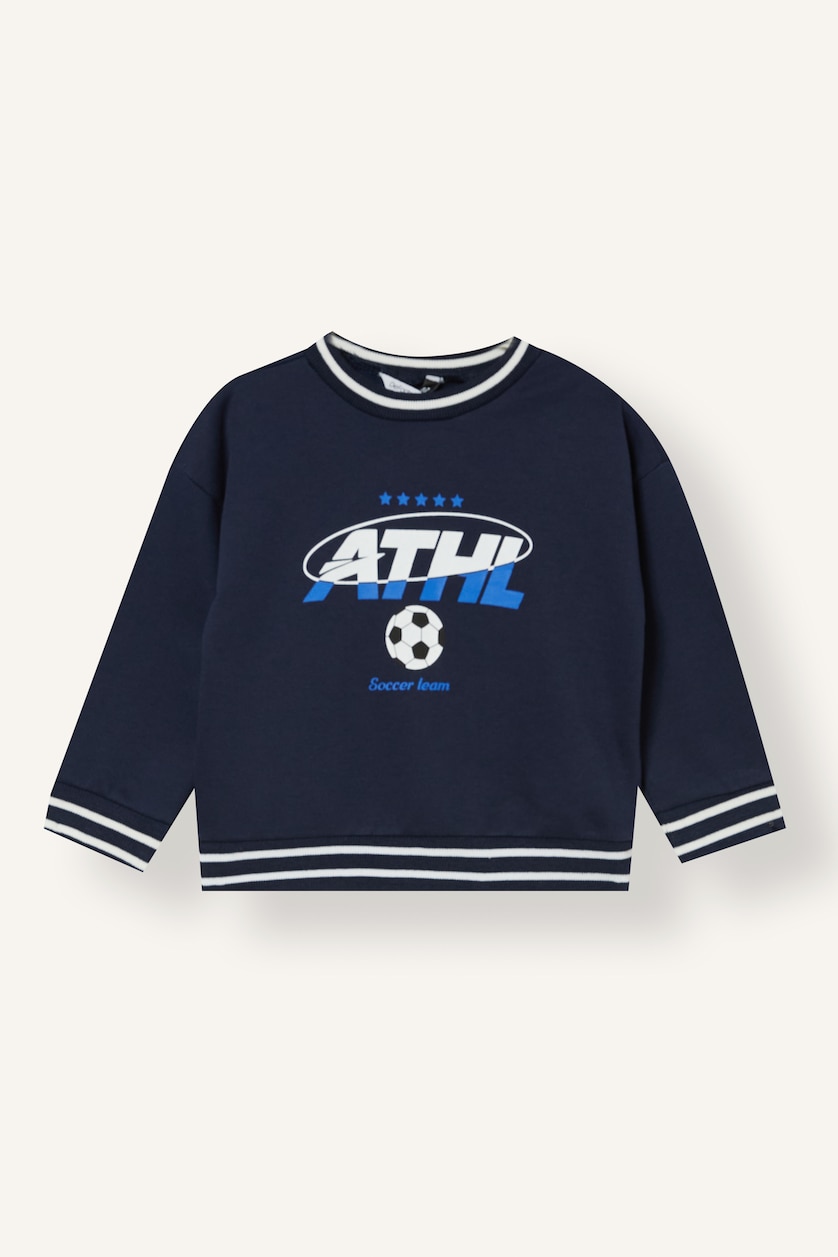 Baby Boys NAVY Oversize Fit Printed Sweatshirt