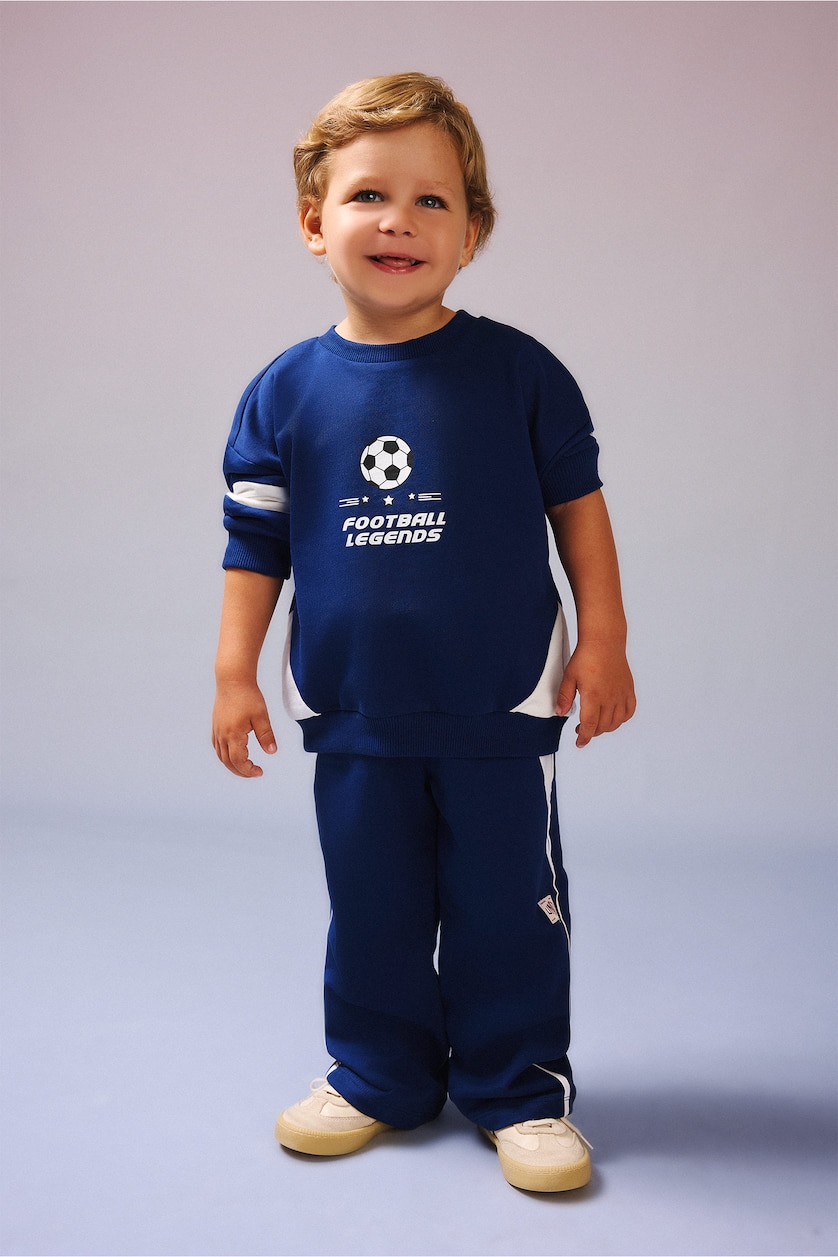 BÉBÉ GARÇON Bleu Ensemble En Tricot Tissu Sweat Fin BéBé Garçon