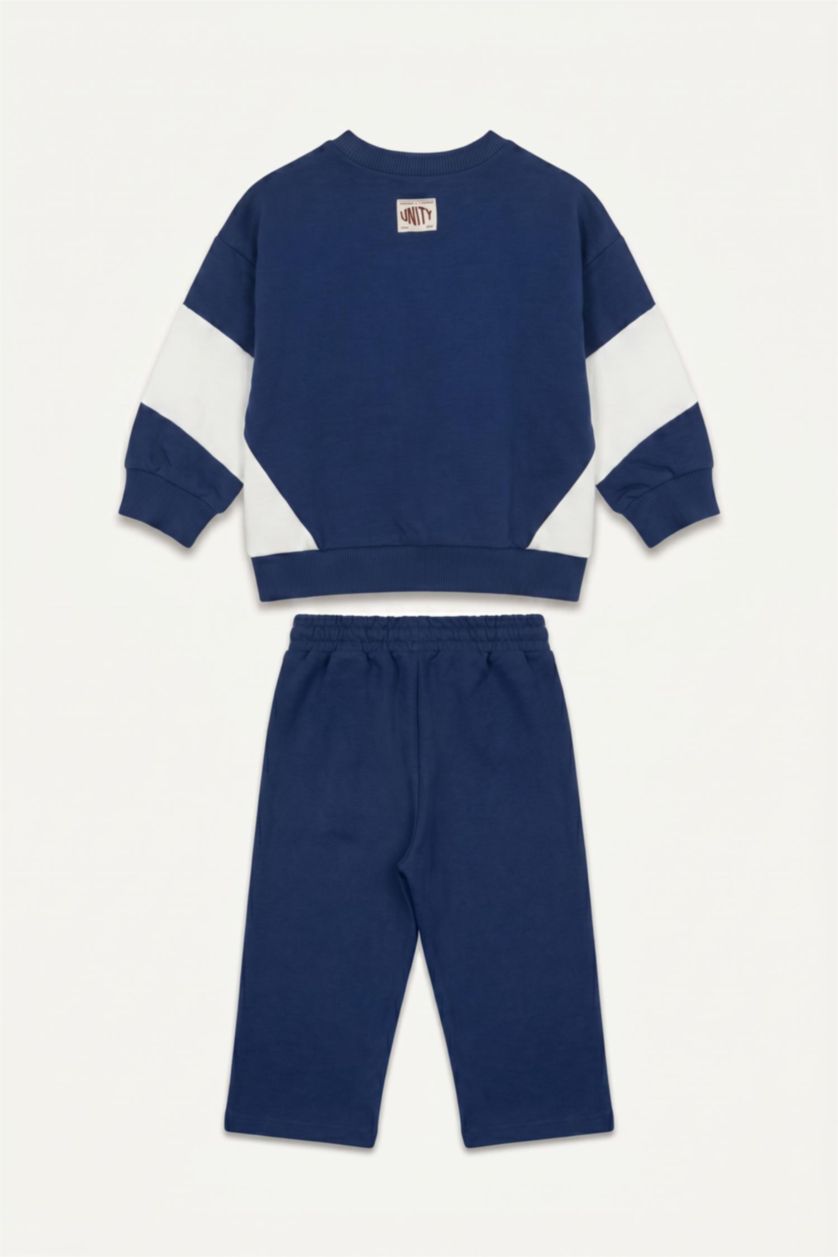 Erkek Bebek Saks Regular Fit Baskılı 2'li Takım Erkek Bebek