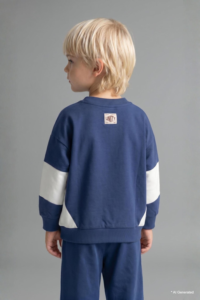 BÉBÉ GARÇON Bleu Ensemble En Tricot Tissu Sweat Fin BéBé Garçon