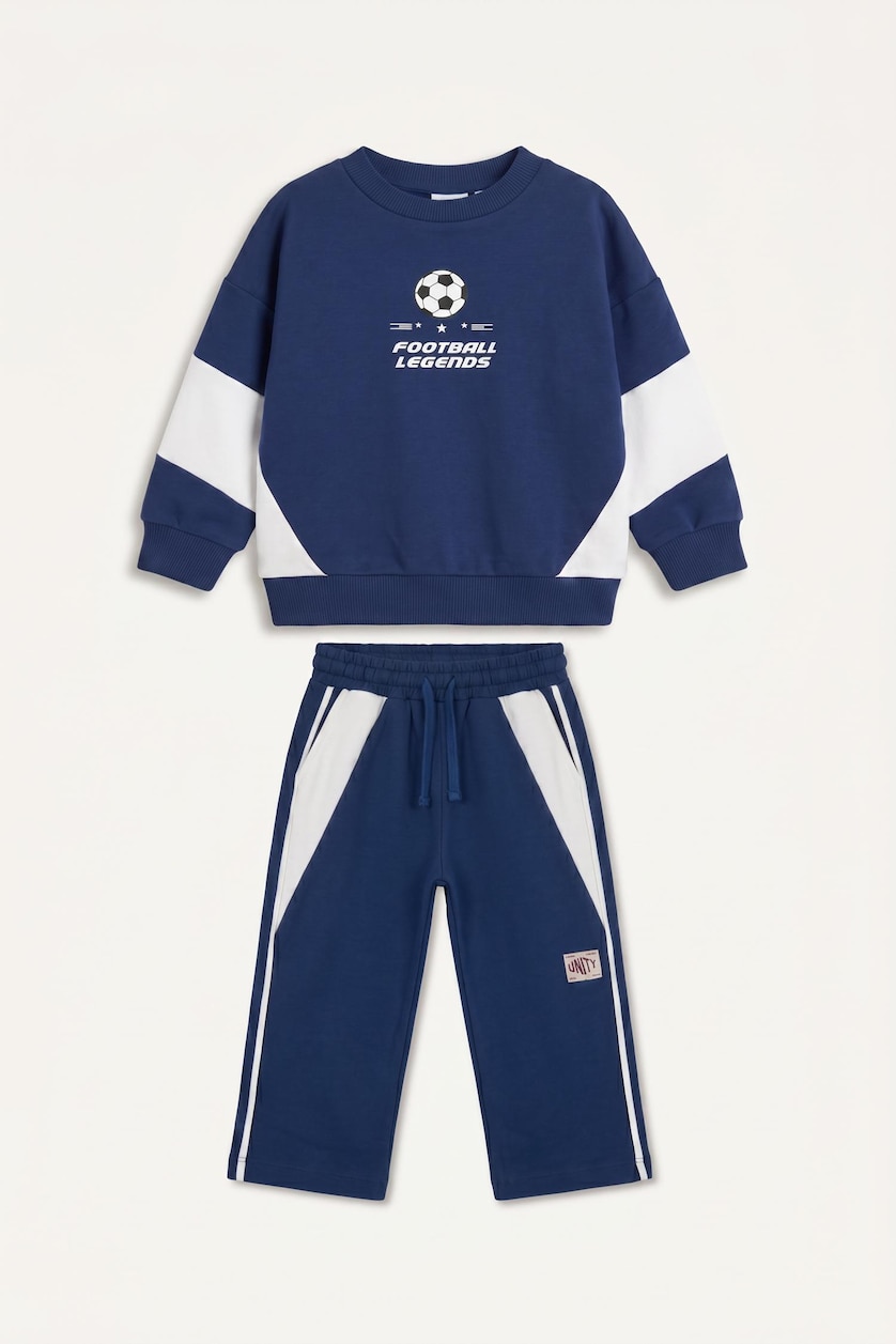 BÉBÉ GARÇON Bleu Ensemble En Tricot Tissu Sweat Fin BéBé Garçon