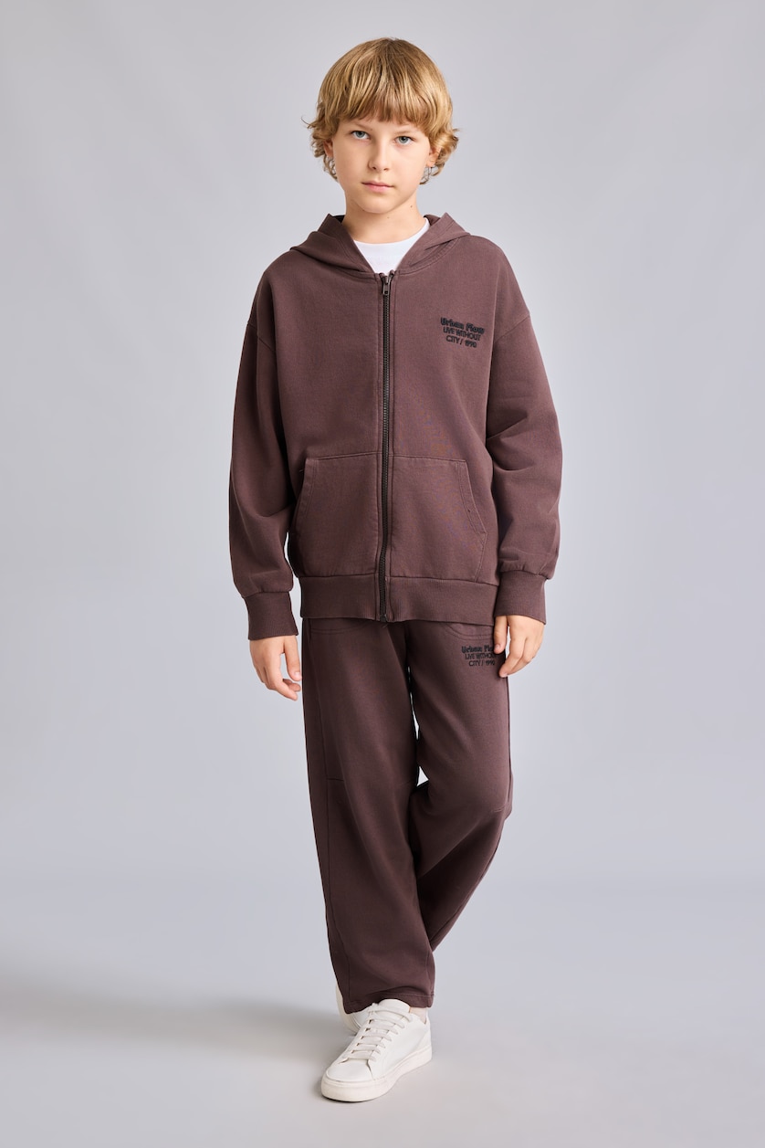 Young Boys - Teen Boys Light Brown Slogan Pattern Trousers