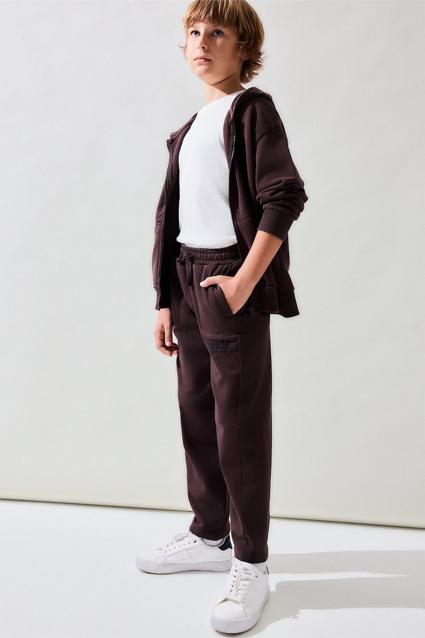 Boys & Teens Light Brown Slogan Pattern Trousers