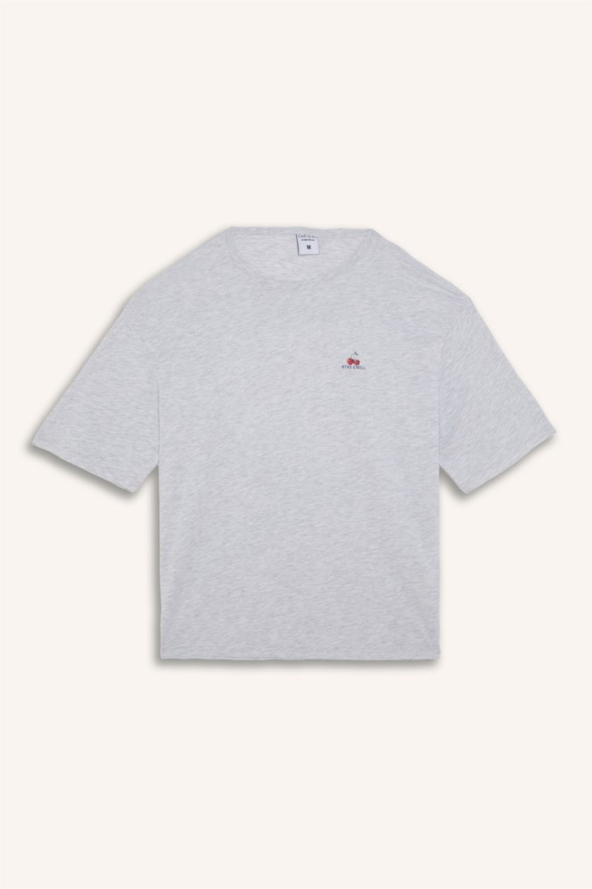 HOMME Gris Clair Ensemble Pyjama boxy Top à manches courtes et Short