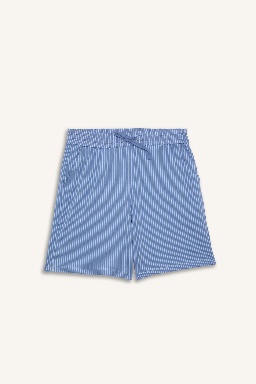Erkek Açık Gri Boxy Fit 2'Li Şortlu Pijama Takımı